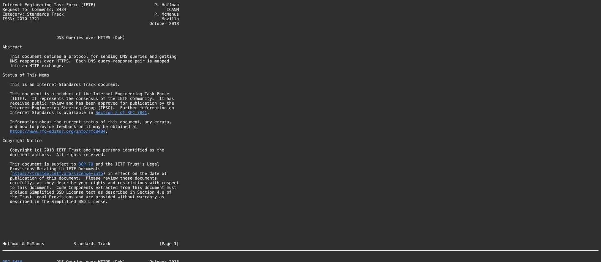 RFC 8484 官方标准真实截图
