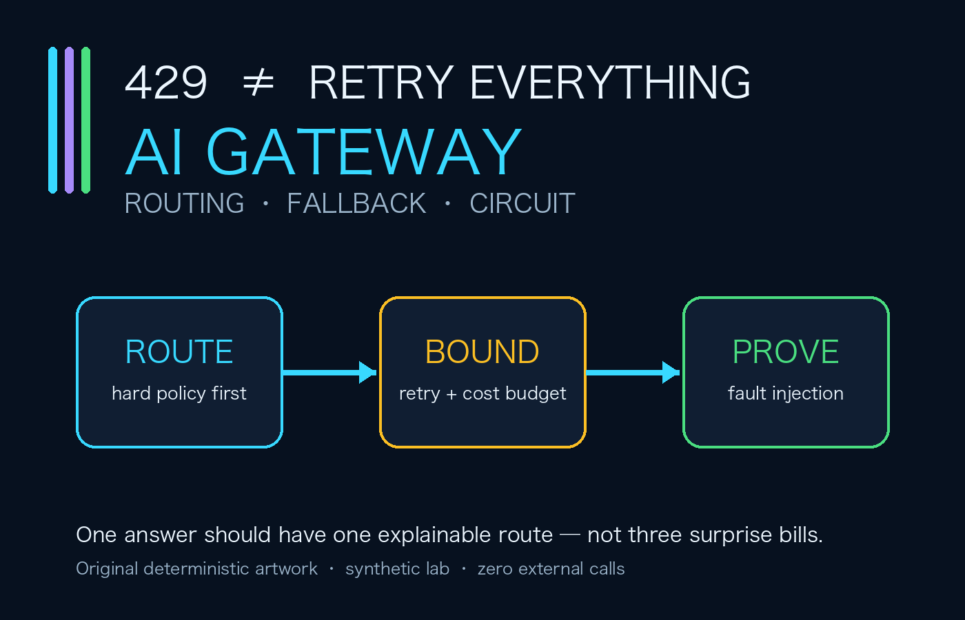 原创封面:429 不等于重试一切,AI Gateway 要先路由、再约束、最后验证。