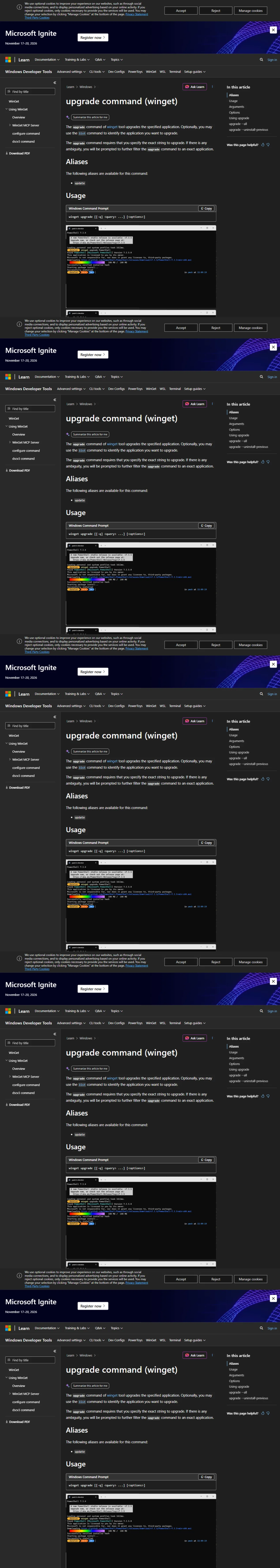 Windows 侧依赖管理参考：WinGet 官方文档。