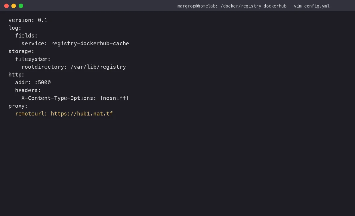 Real config.yml from my home registry