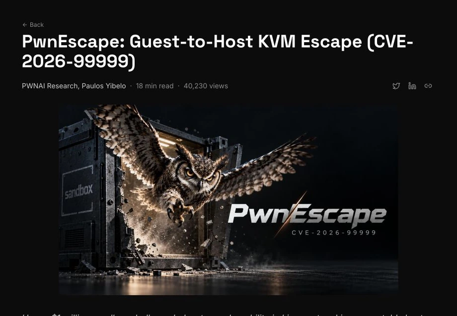 真实截图：pwn.ai 的 PwnEscape 原始研究文章