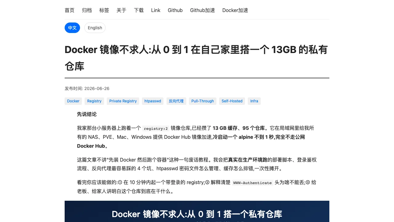 Screenshot from the earlier self-hosted Registry article