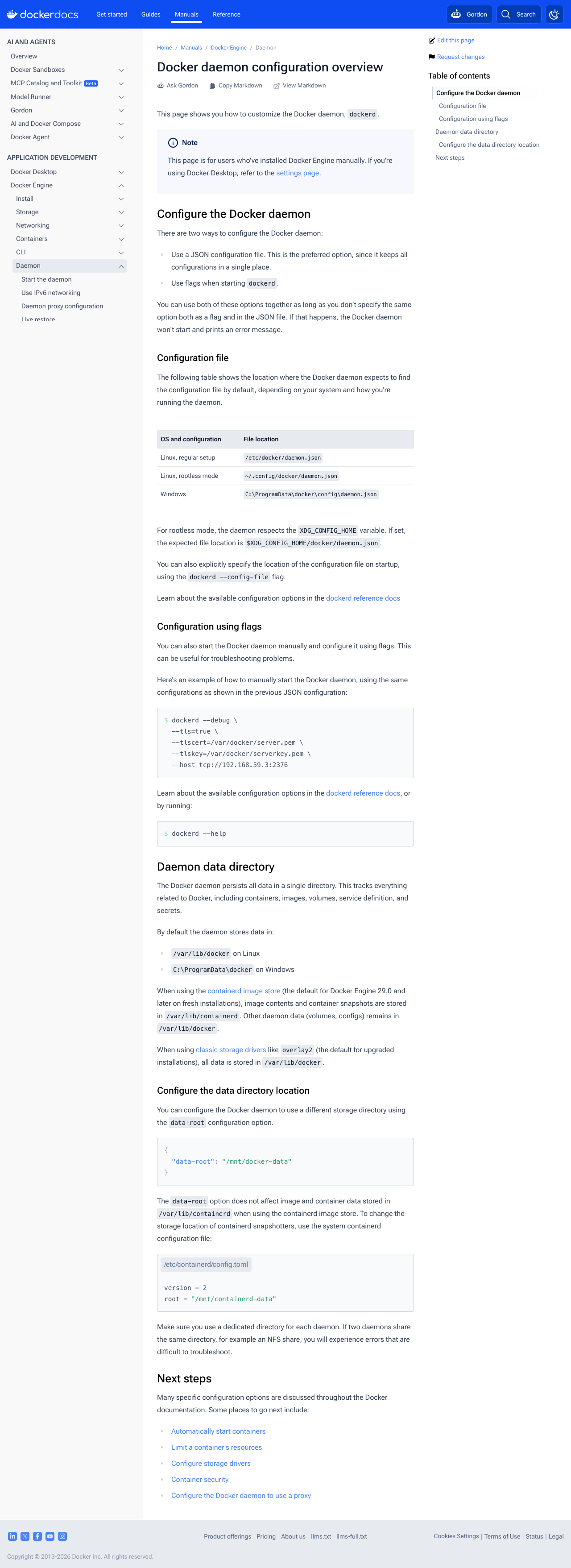 Docker 官方配置文档截图