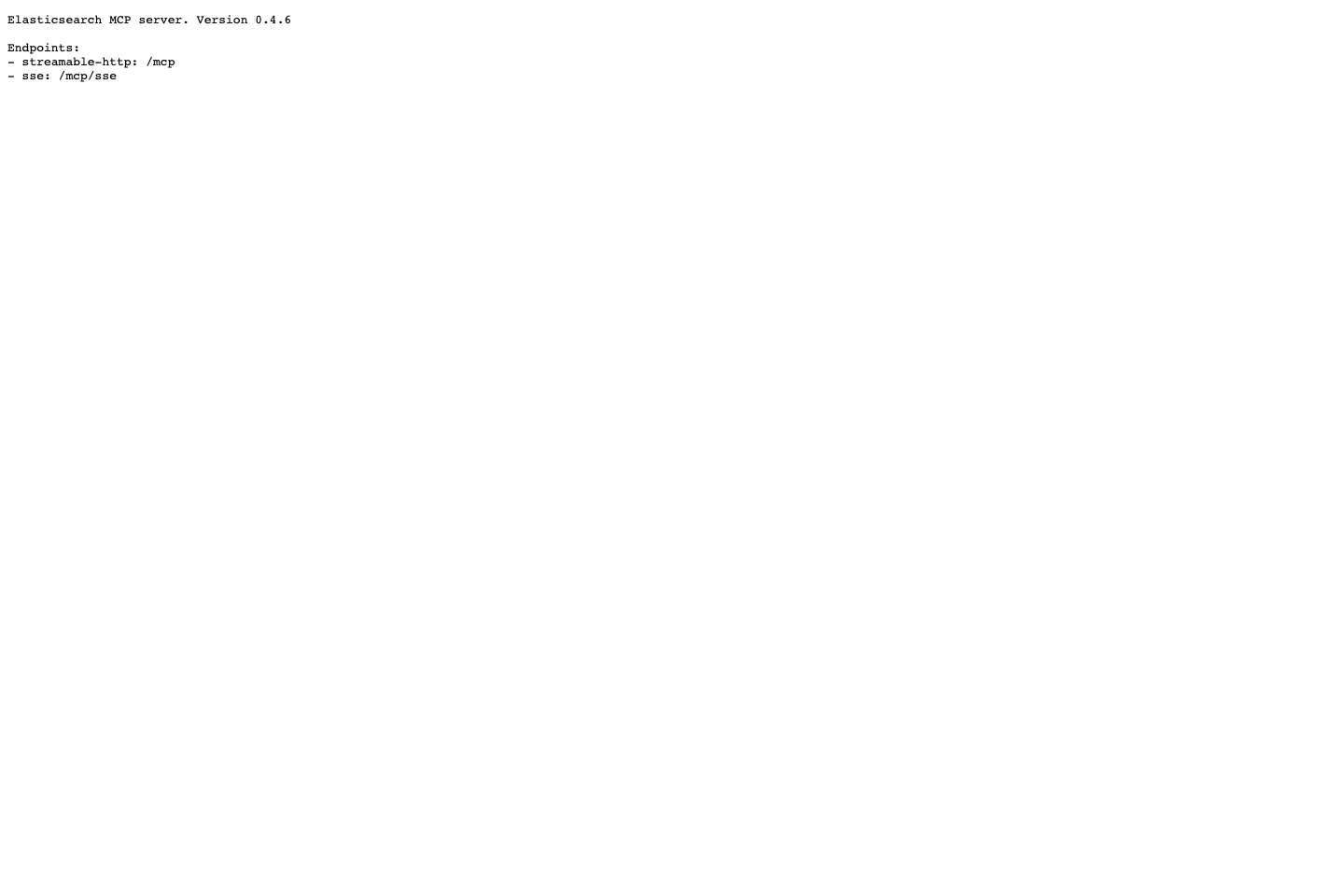 Elasticsearch MCP Server 真实端点