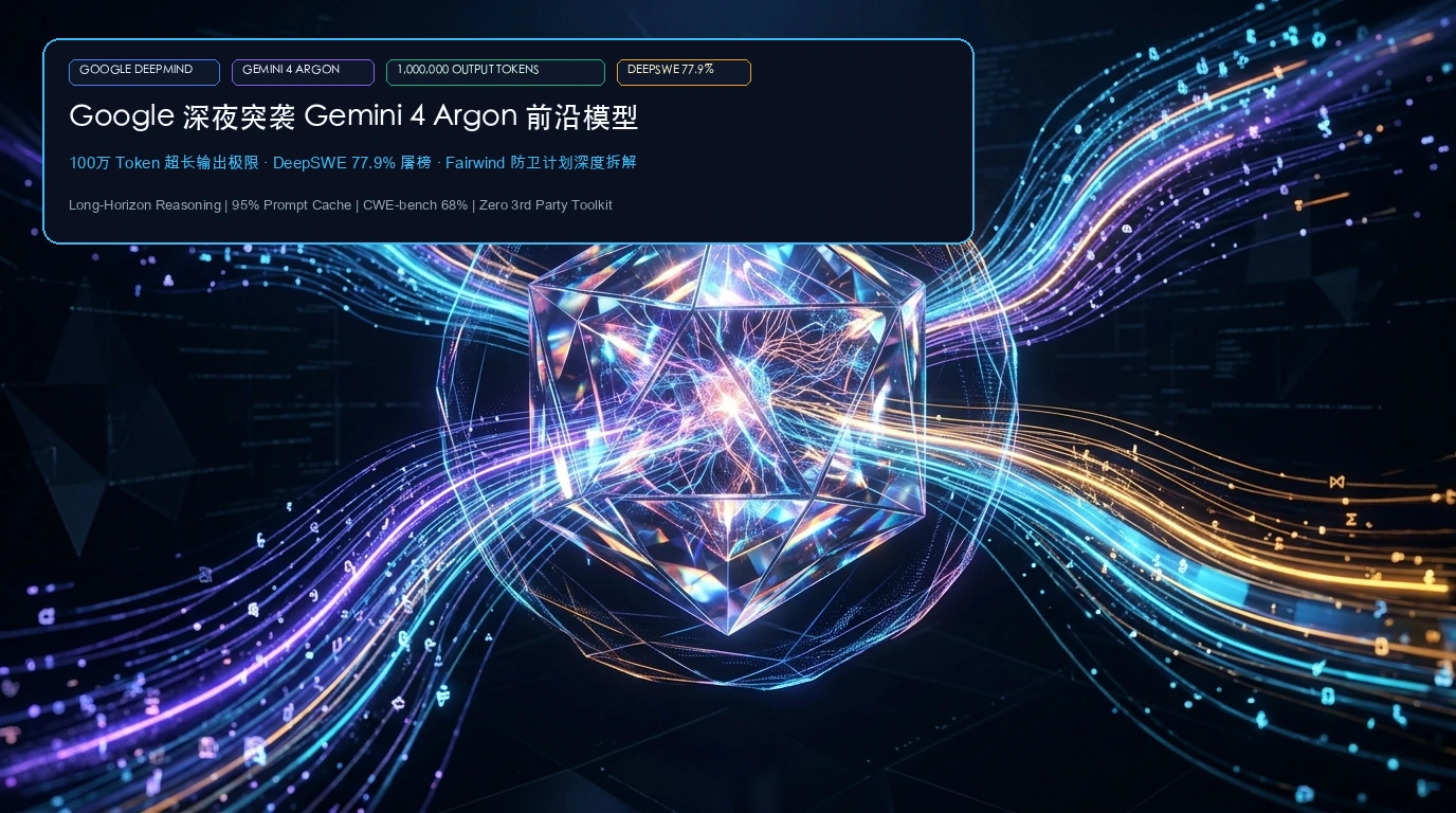 技术概念全景封面：Google Gemini 4 Argon 前沿模型发布与百万输出架构全景实测