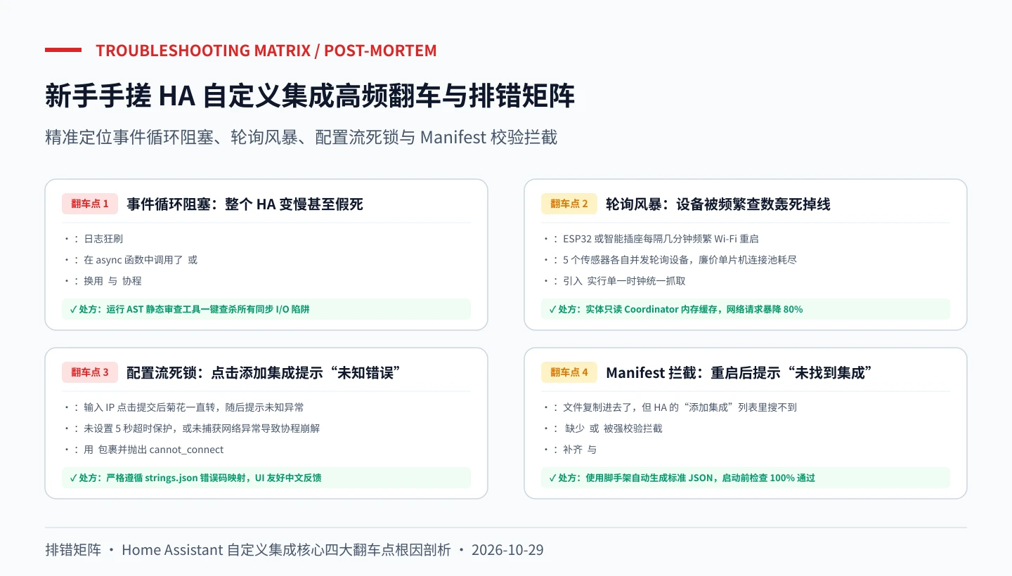排错矩阵图：新手高频翻车与四大排错矩阵