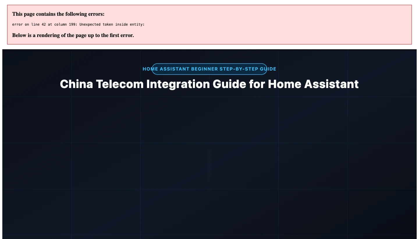 Cover: Home Assistant China Telecom Integration Guide