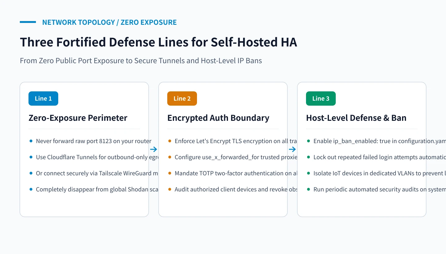 Original Architecture Diagram: Three Fortified Defense Lines for Self-Hosted Home Assistant