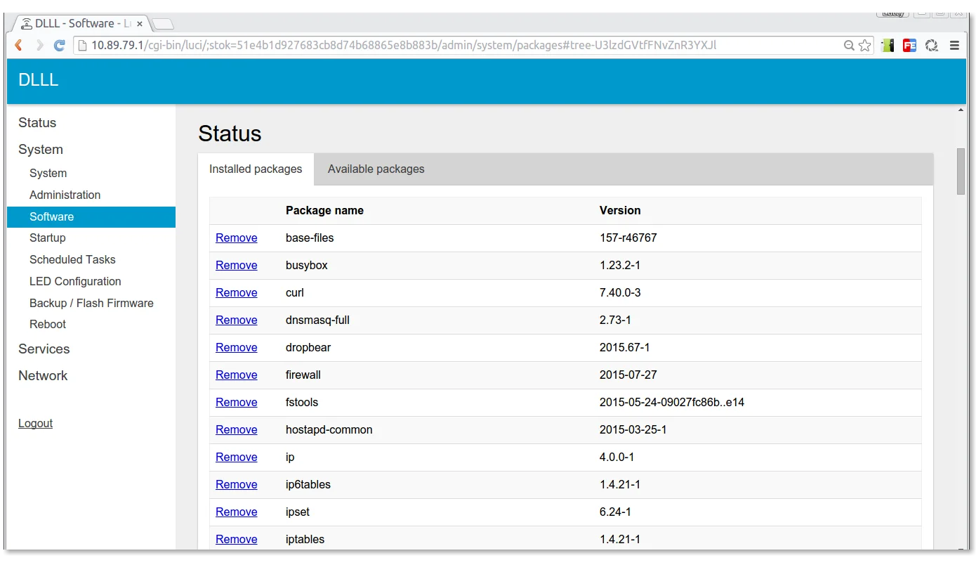 LuCI Software Package Manager