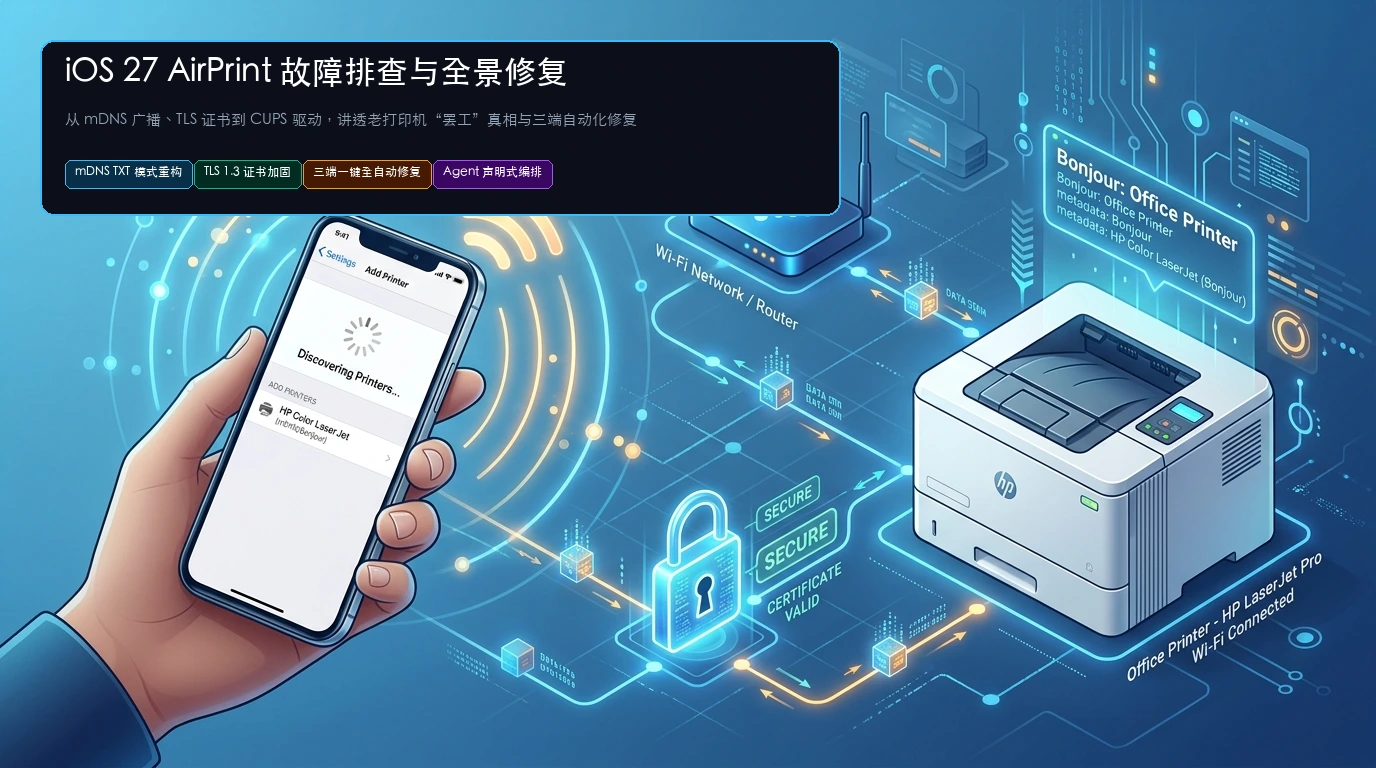 技术概念全景图：iOS 27 AirPrint 故障排查与全景修复指南
