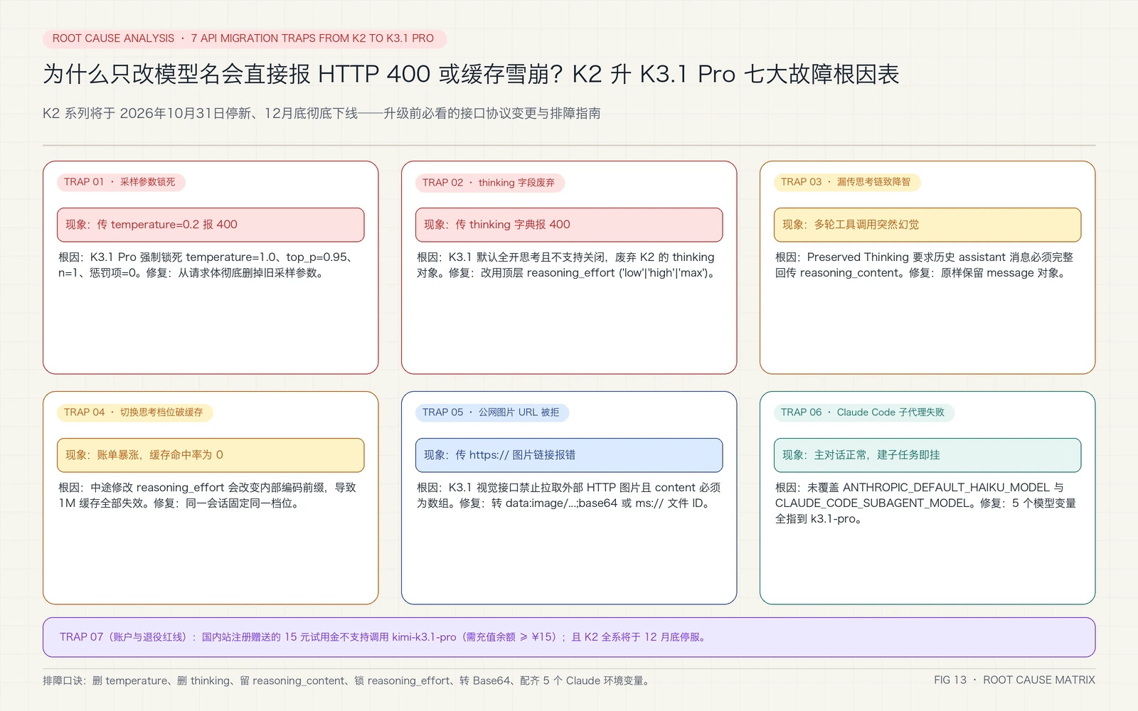 K2 升级 K3.1 Pro 七大故障根因矩阵图