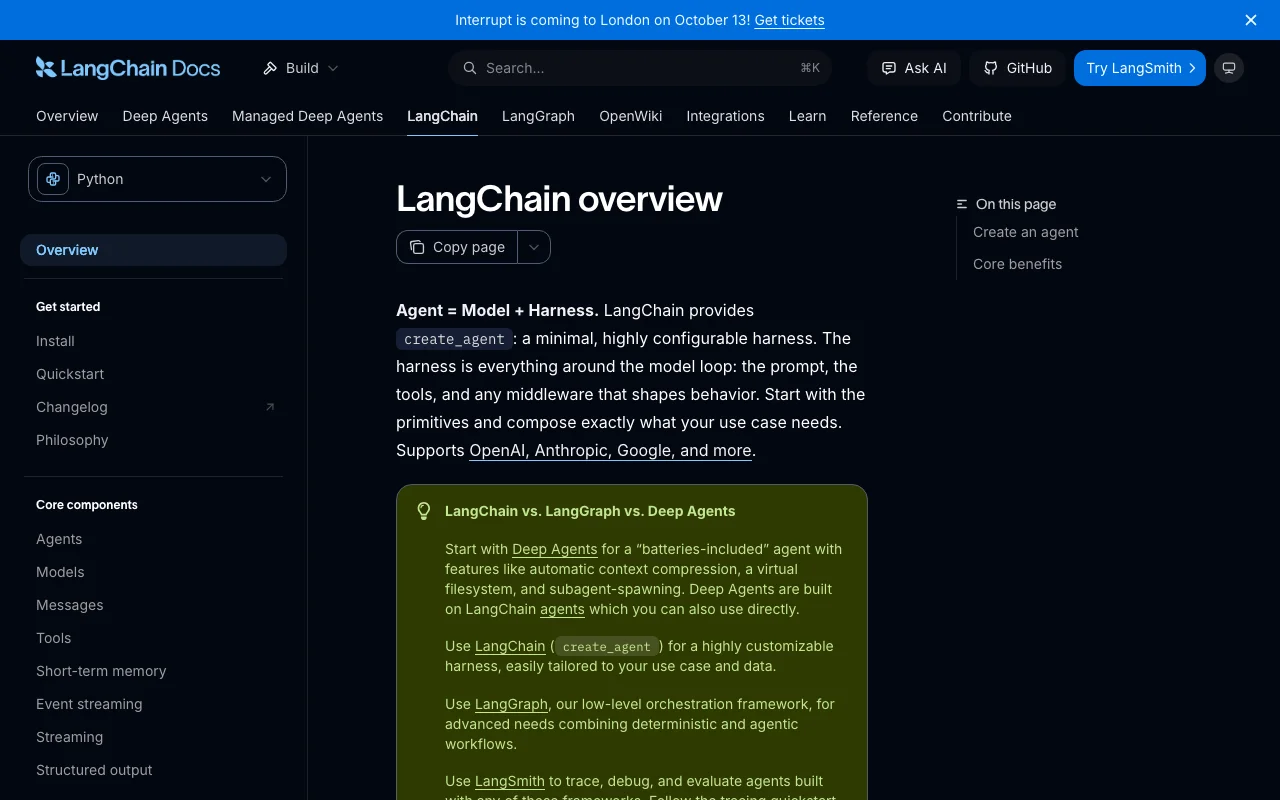 LangChain 官方核心概念文档：解构状态拓扑、运行周期与调度护栏
