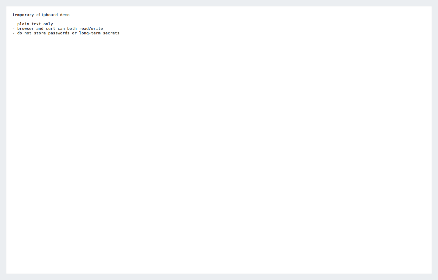 真实截图：运行中的 minimalist-web-notepad 只有一个大文本框。