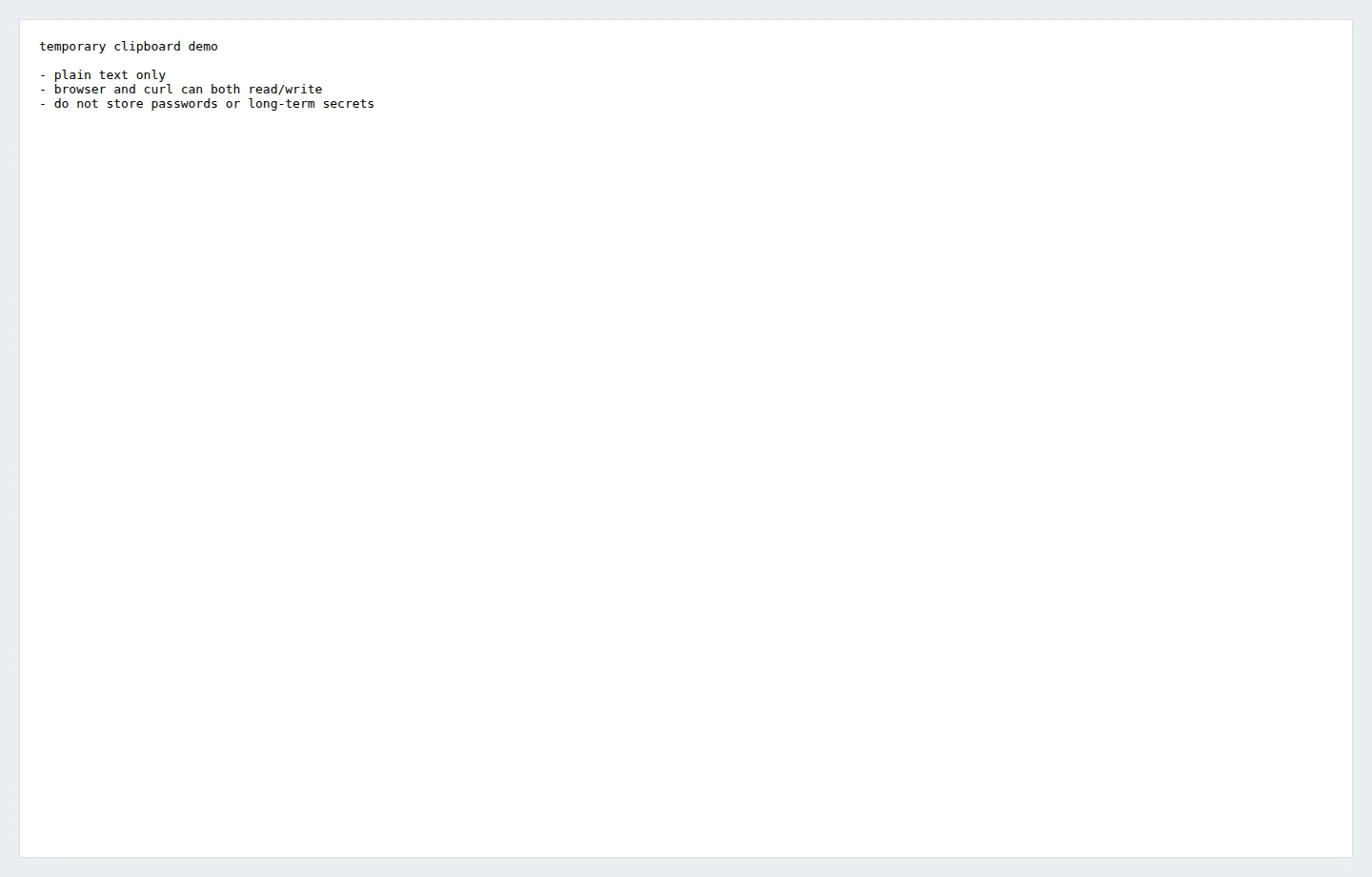 真实截图：运行中的 minimalist-web-notepad 只有一个大文本框。