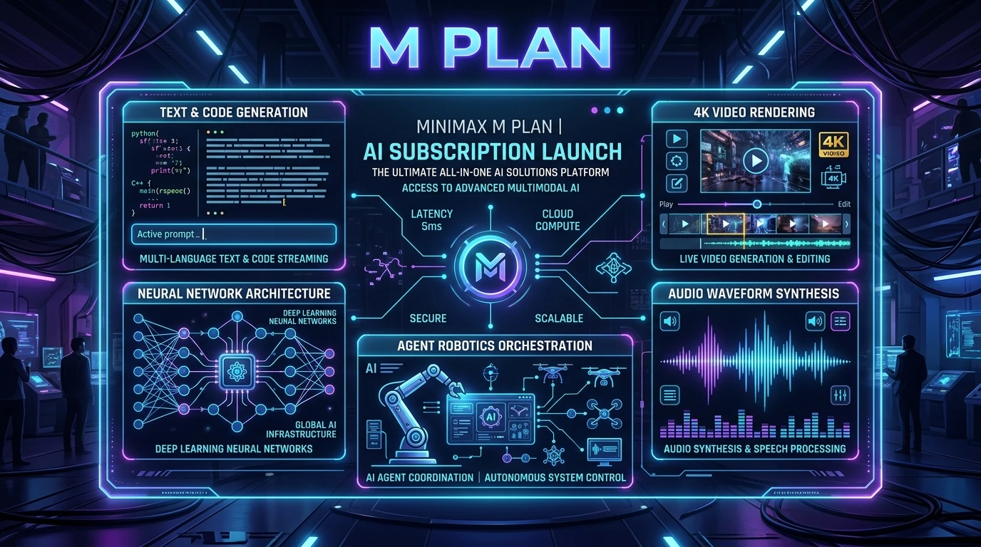 技术全景封面：MiniMax M Plan 全模态订阅发布与智能体开发工作流全景图