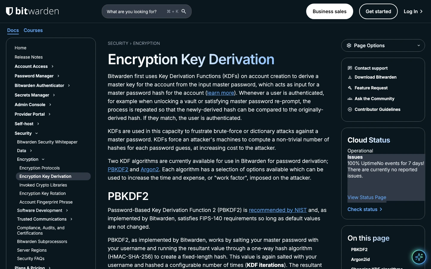Bitwarden 官方 KDF 页面中的 Argon2id 说明
