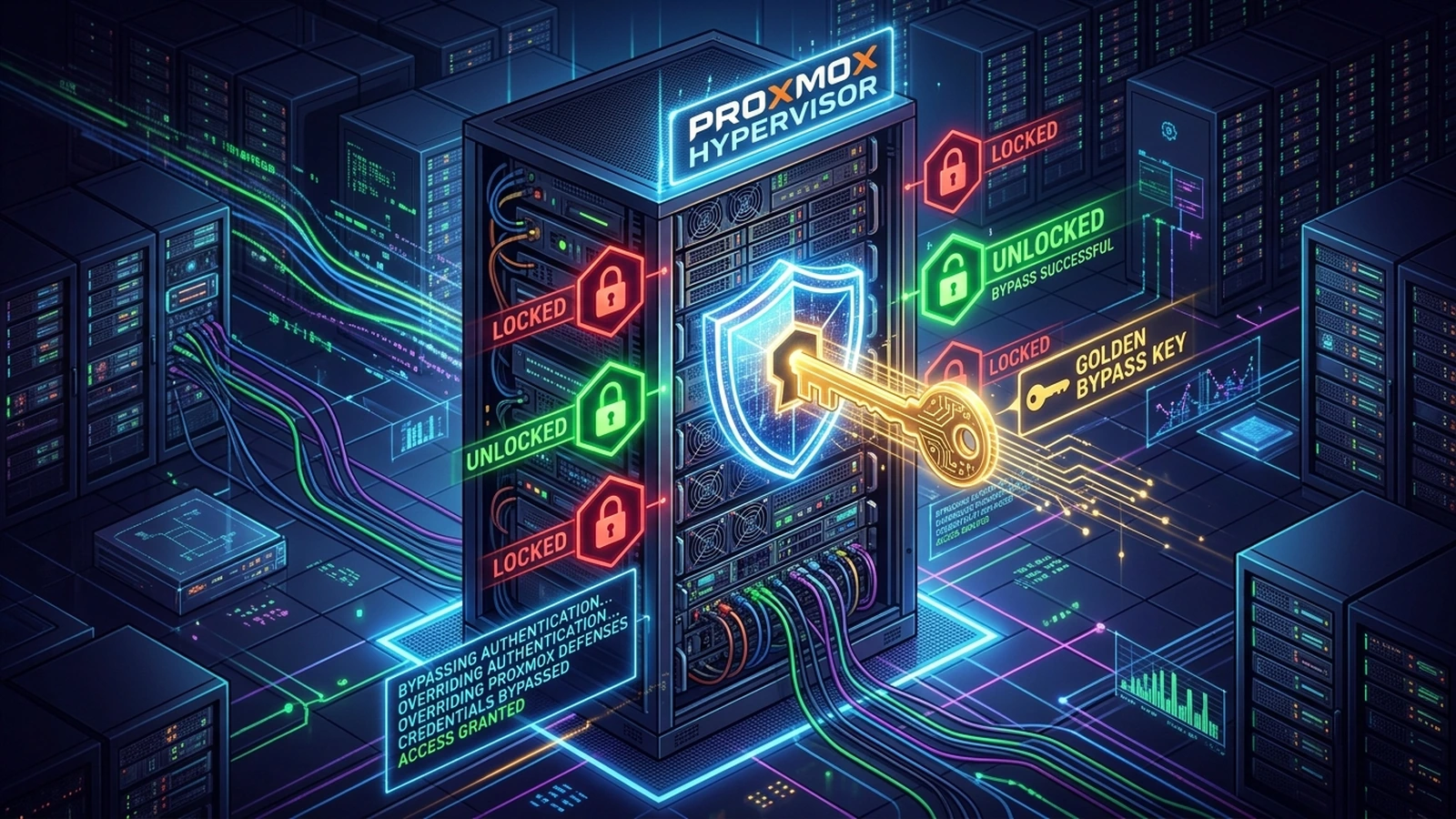 概念大图：Proxmox 虚拟化底层防御与绕过密钥解构
