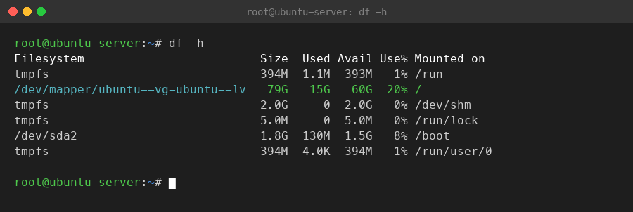 df -h 验证扩容结果