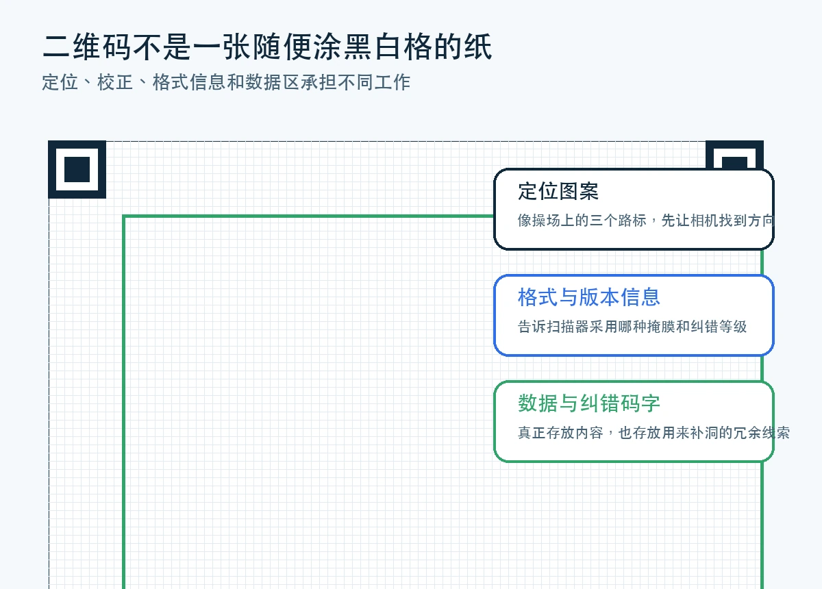 二维码结构区域示意图