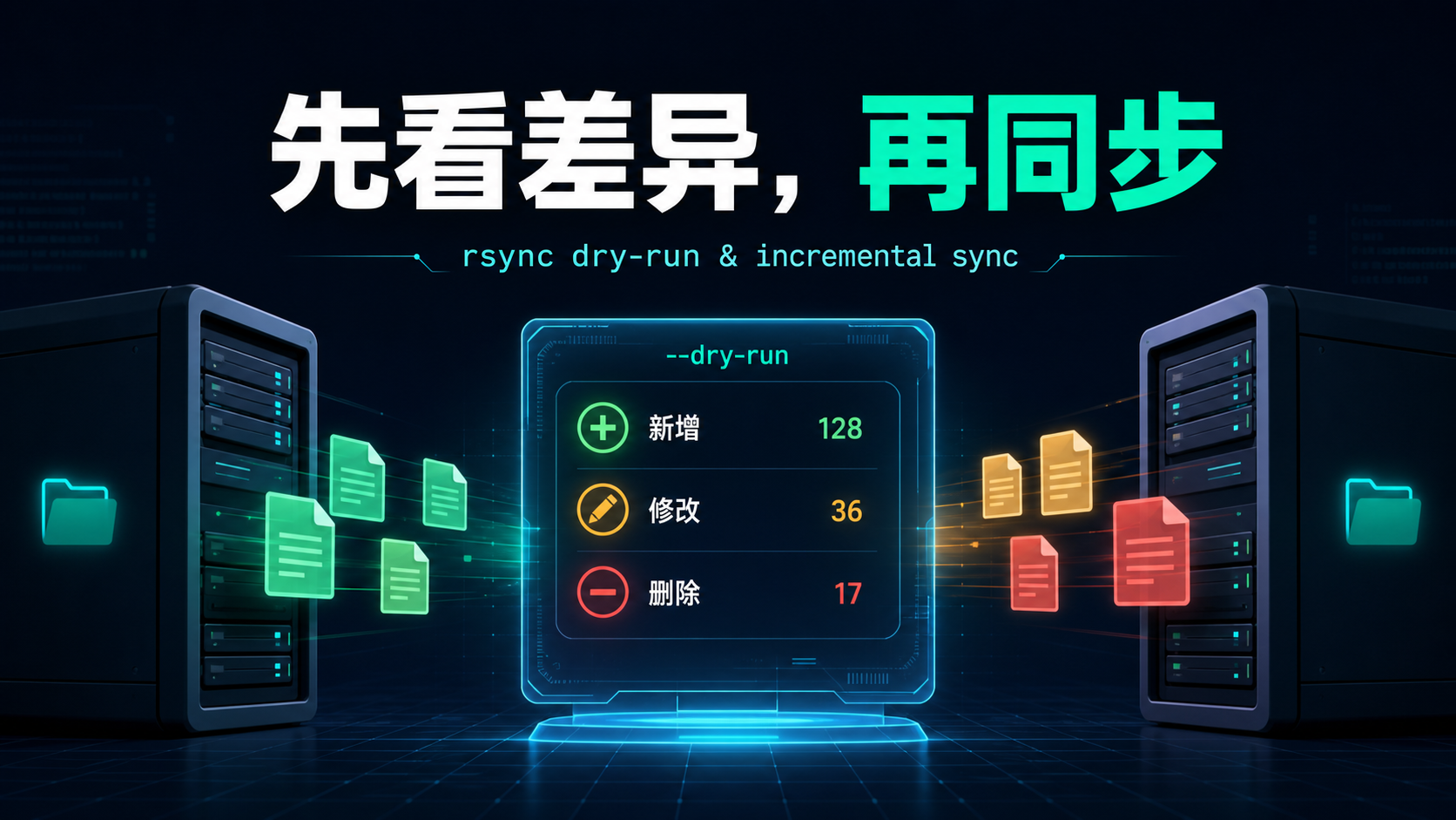 原创题图：先看差异，再执行 rsync 增量同步
