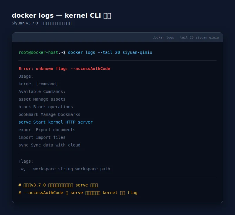Real error log from docker logs.