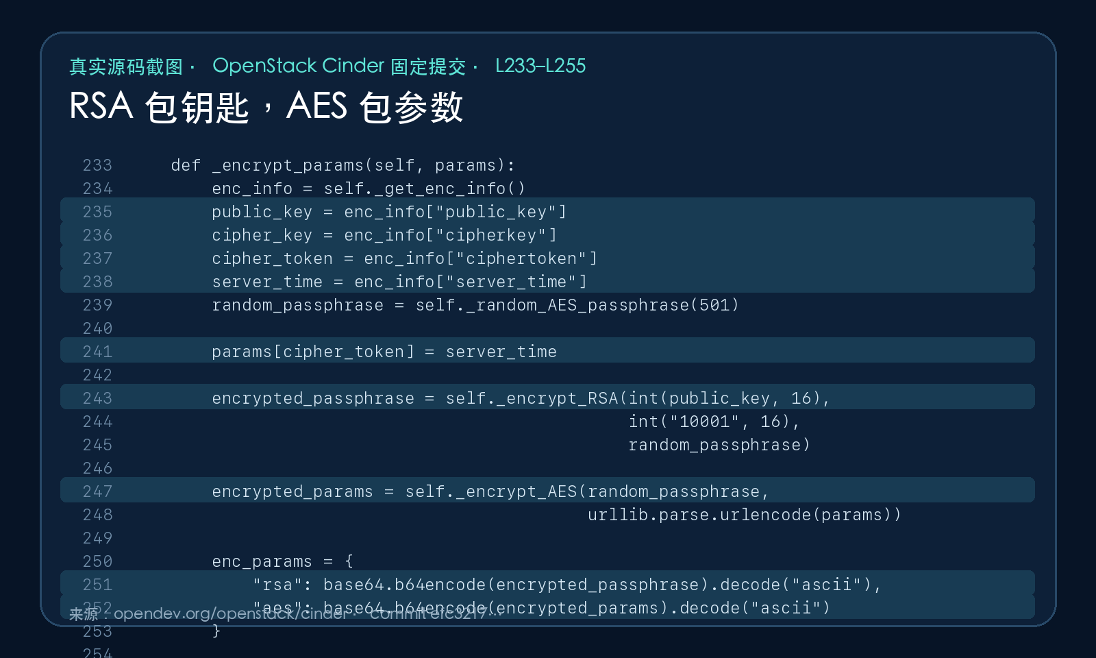 真实源码截图：RSA 与 AES 密文装入动态字段
