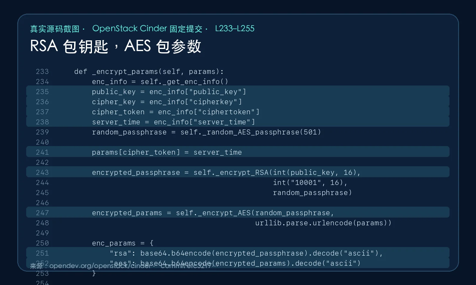 真实源码截图：RSA 与 AES 密文装入动态字段