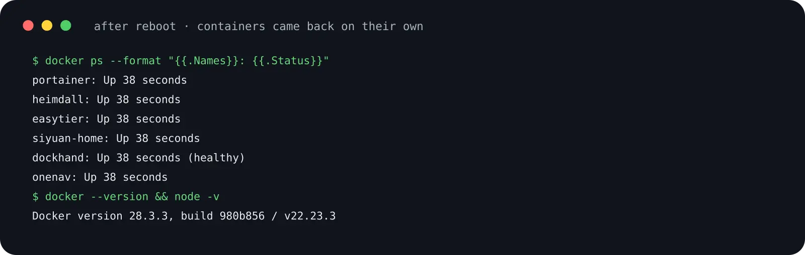 Containers recovered automatically