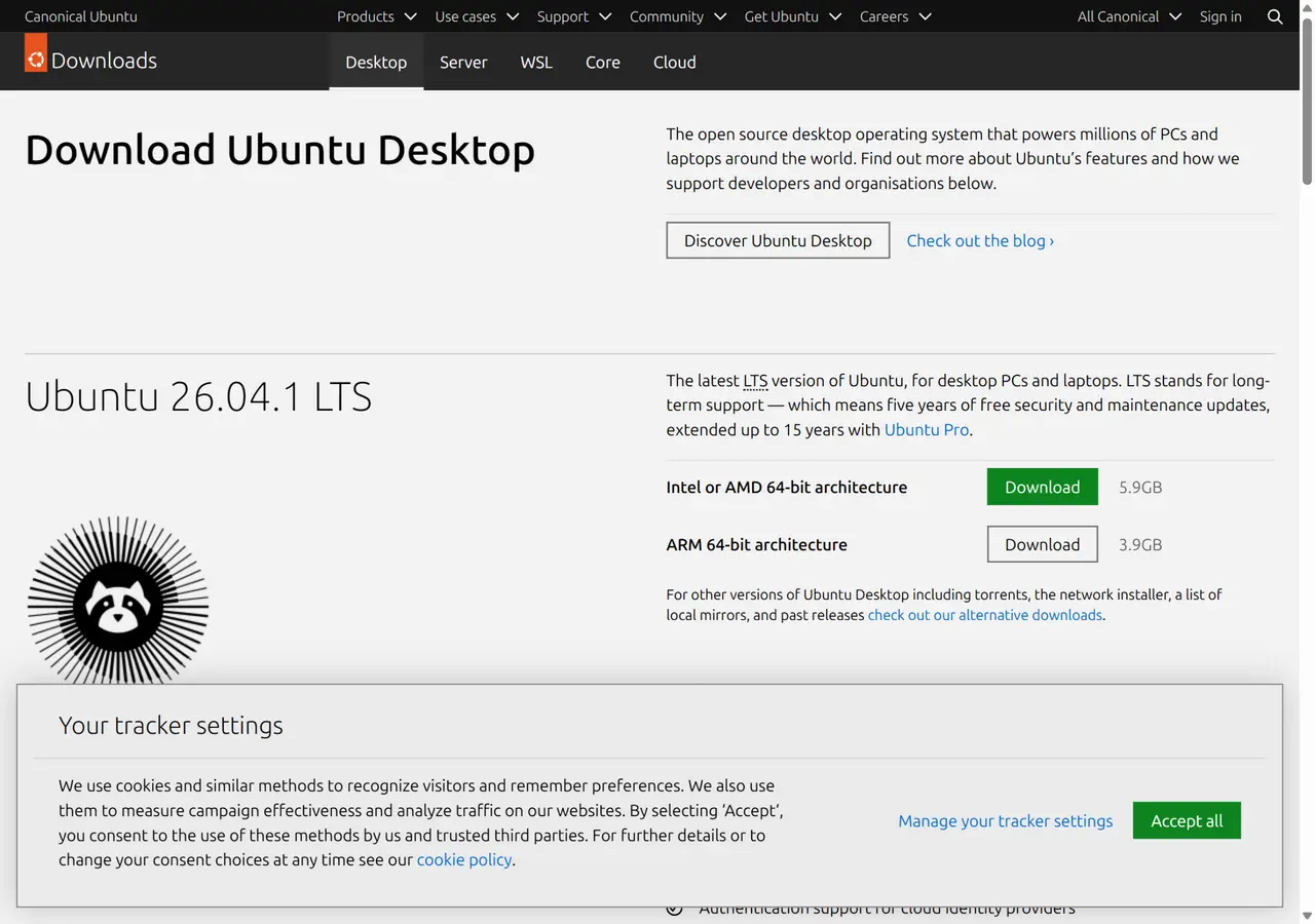 Ubuntu’s download page already ships 26.04 LTS