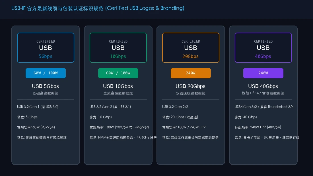 USB-IF 官方认证标识与包装标牌规范