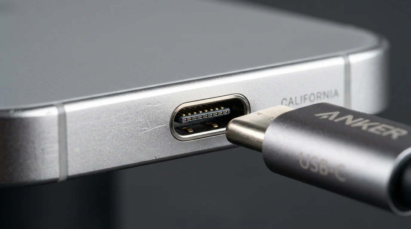 USB Type-C 椭圆母座与金属对称插头实拍特写
