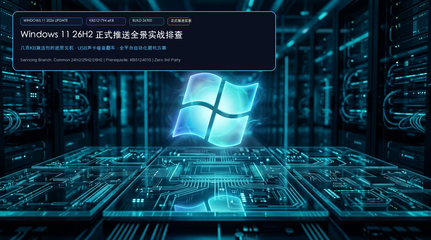 技术概念全景封面：Windows 11 26H2 突发推送与 KB5121794 使能机制全景排查